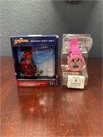 MINIE MOUSE WATCH AND SPIDER MAN WATCH