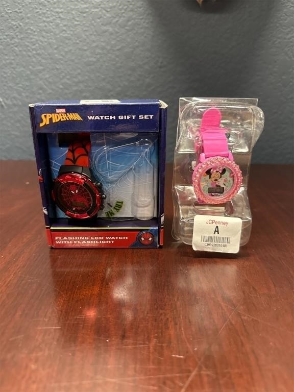 MINIE MOUSE WATCH AND SPIDER MAN WATCH