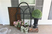 Urn Planter w/ Faux Plant, Window Decor, Mat