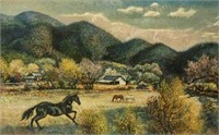 BILL RAKOCY "BLACK STALLION & MORNING LIGHT" OIL