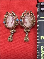 Florenza Clip-on Cameo Earrings (one is missing