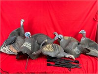 Lot of 8 Turkey Decoys W/ Stands