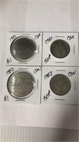 1981 & 1982 Canadian Silver Dollars And 50 Cent Co
