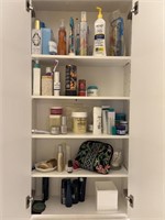 Cabinet of Sundries Hair Care Lotion Etc