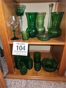 Green glass - tallest 12"