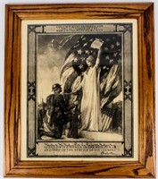 Art WWI Memorial Poster Columbia Gives to Her Son
