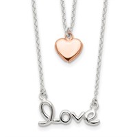 Sterling Silver- Love and Heart Necklace
