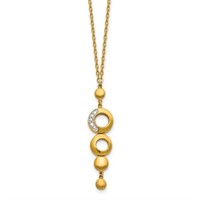 14 Kt- Polished Diamond Circles Necklace