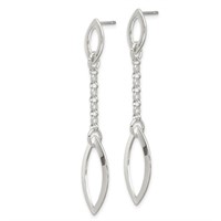 Sterling Silver- Marquise Cut Chain Earrings