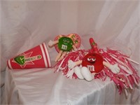 Green M&M Valentines Cheer and Red M&M Plush