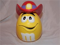 Yellow M&M  Cowboy Cookie Jar