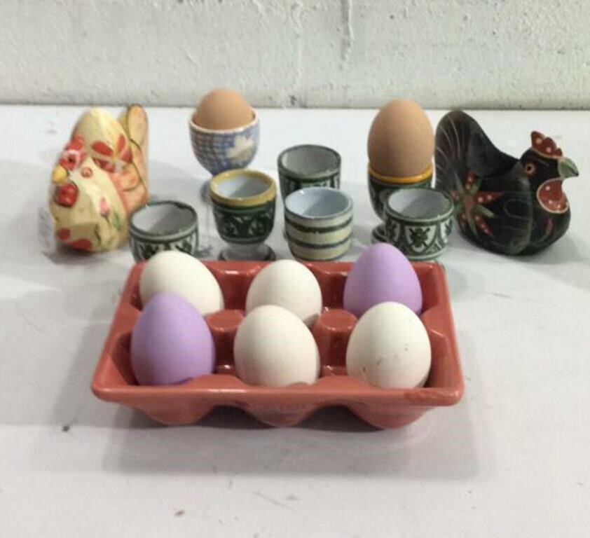 Assorted Egg Holders & Eggs S14C