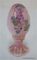 Fenton Pink Opaline Handpainted Artist S/N Egg
