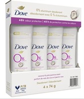 4-Pk Dove 0% Aluminum Deodorant in Coconut & Pink