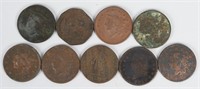 9-US LARGE CENTS & OTHER EARLY COINS.