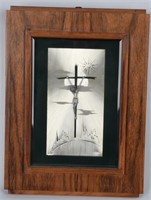 STERLING SILVER CRUCIFIX, FRAMED LORDU