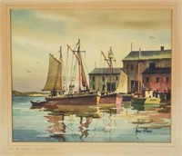 John Hare Watercolor Late Afternoon, Gloucester