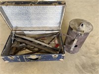 Antique Binder Twine Holder, Antique Suitcase,