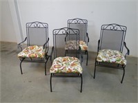 4 Black Metal Patio Chairs