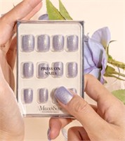 Acrylic Press On Nails - Short Square Light Purple