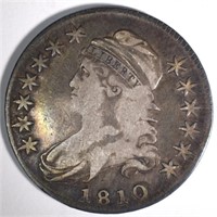 1810 CAPPED BUST HALF DOLLAR, VF/XF