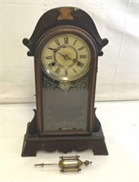 *Wooden Mantle Clock w/ Writing on Back