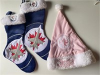 Winnipeg Jets Santa Hat and Stockings