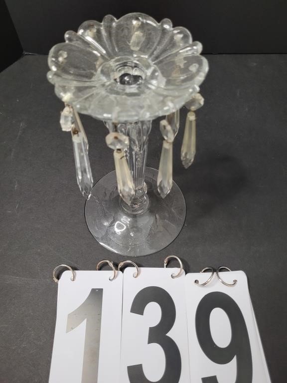 Depression Era Candleholder ~ Glass Prisms