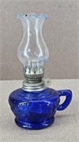 1950s Cobalt Apple Finger Mini Oil Lamp
