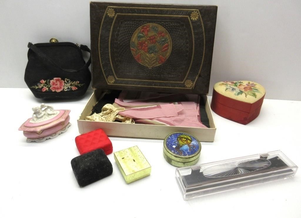 Vintage Womens Items,Purse,Trinket Boxes