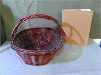 Lot of 2. Cute Wicker basket and hardcover book.
