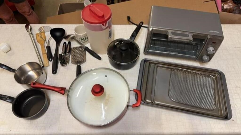 Kitchenware: Toaster Oven, Pots Pans, Utensils &