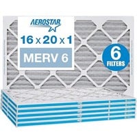 Aerostar 16x20x1 MERV 6 Pleated Air Filter, AC Fur
