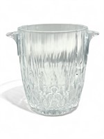 Vintage Italian crystal ice bucket, 8” h.