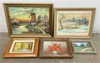 Vintage Oil on Board & Canvas Paintings & More