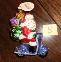 B- Christopher Radko Santa/scooter ornament