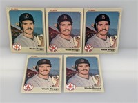 5 x 1983 Fleer Wade Boggs Rookie Card #179