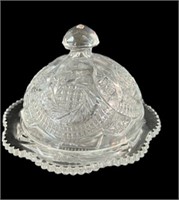 Antique Cut glass Covered Butter dish