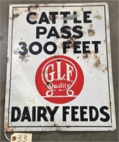 "GLF Dairy Feeds" Sign