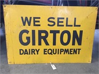 "We Sell Girton Dairy Equipment" Metal Sign