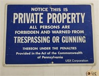 "Private Property" Metal Sign