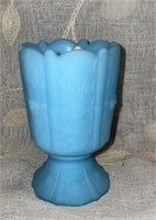 Vintage Fenton Blue Satin Glass Egg Cup, 3.5" Tall