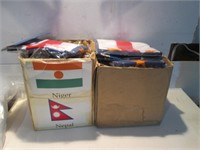 LOT OF 2 BOXES OF FLAGS-VARIOUS COUTRIES