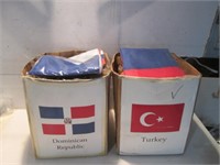 LOT 2 BOXES OF FLAGS VARIOUS COUNTRIES