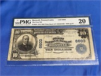 PMG 20 BOSWELL, PA THE FIRST NB $10 1902 PLAIN