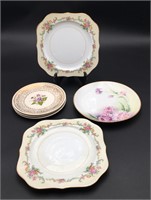 Variety of Decorative Plates and Saucers