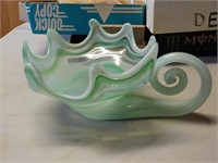 Hand blown green centerpiece