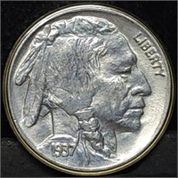 1937 Buffalo Nickel Gem BU Nice Coin!