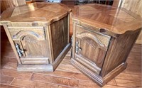 2 Vintage Solid Wood Octagon Tables