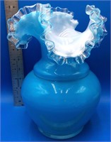 Beautiful Fenton Style Wave Crested Vase